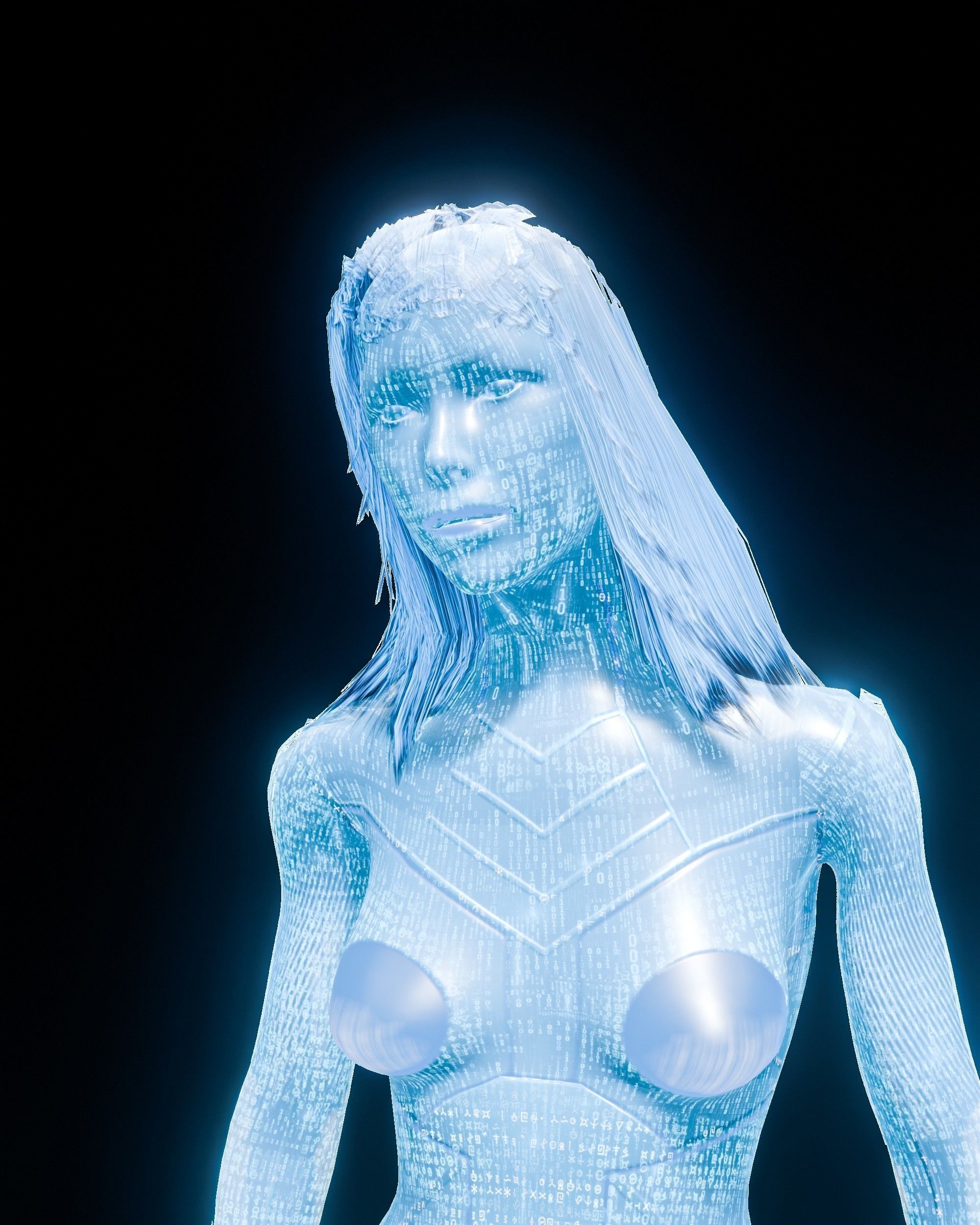 Artificially intelligent Character Low-poly 3D model_15