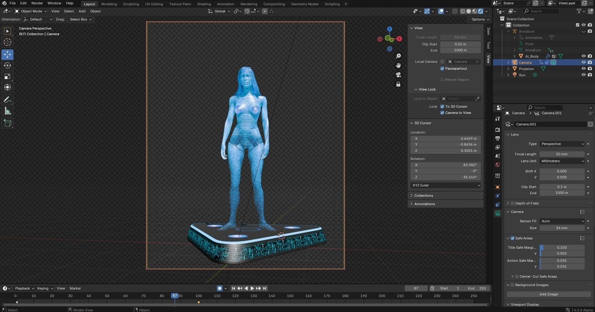 Artificially intelligent Character Low-poly 3D model_20