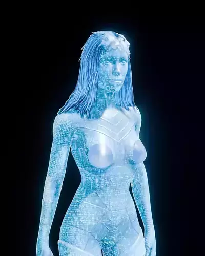 Artificially intelligent Character Low-poly 3D model