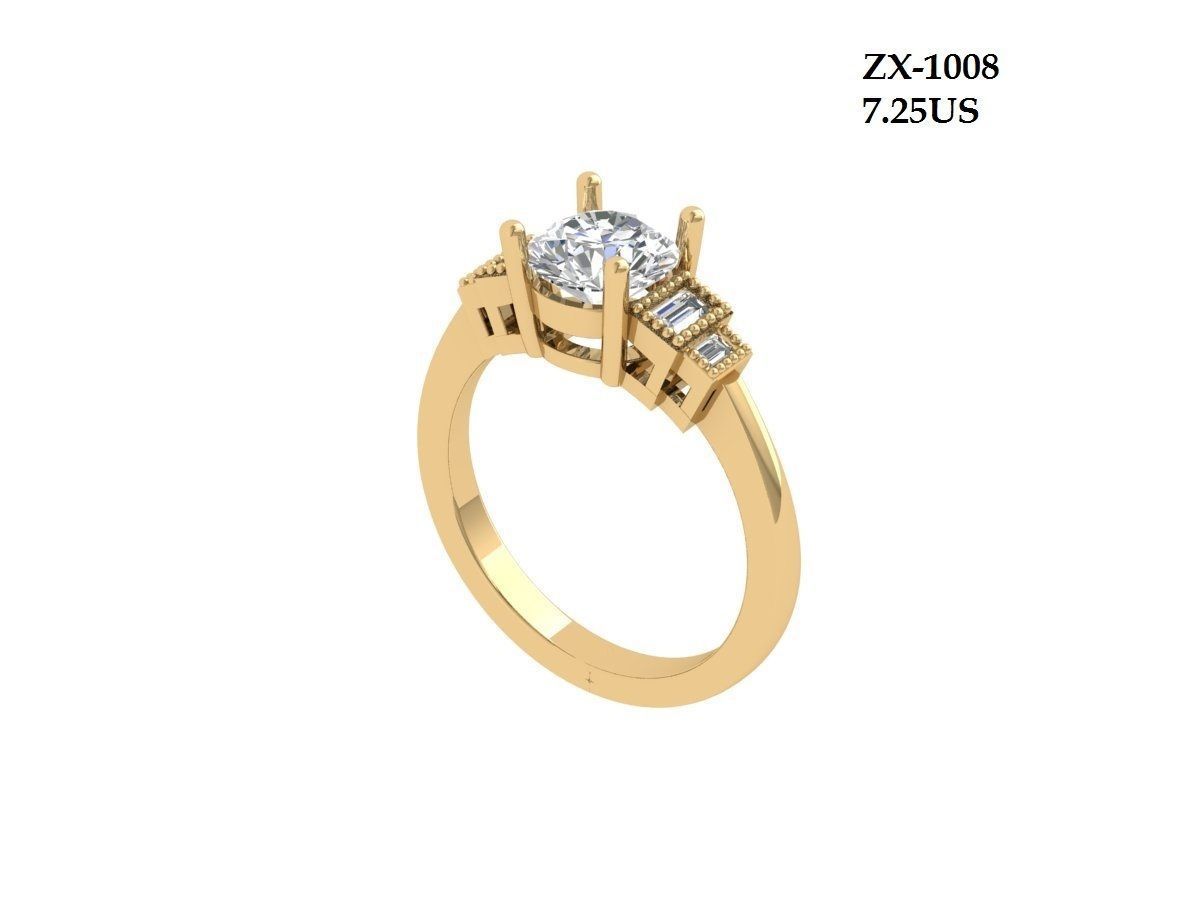 Solitaire Engagement Ring 3D print model_1