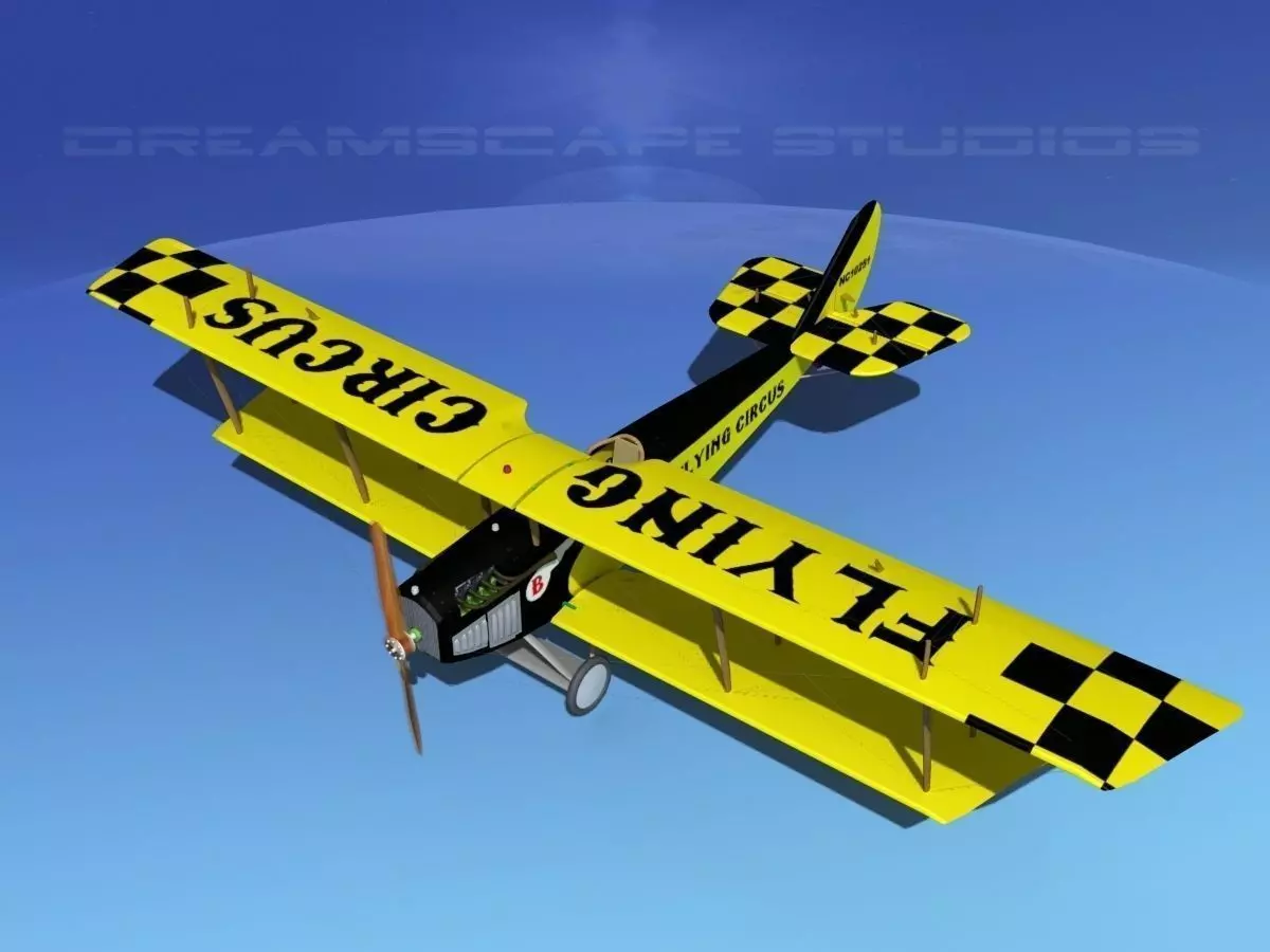 Curtiss JN-2 Jenny V06 Flying Circus 3D model_0