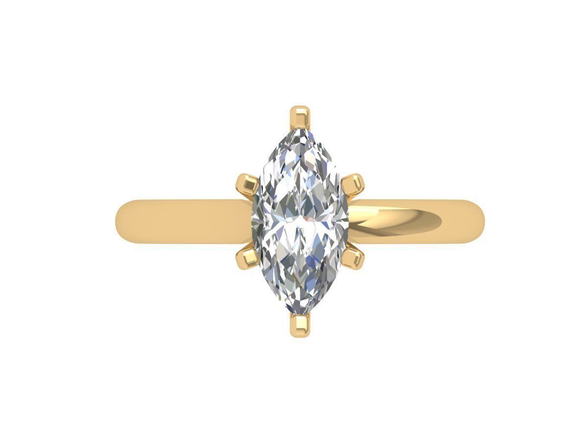 Marquise Solitaire Ring 3D print model_0