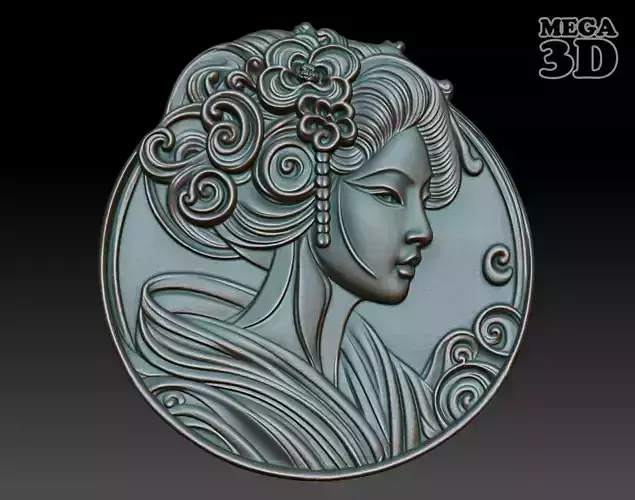 Geisha basrelief 08 240731 3D print model