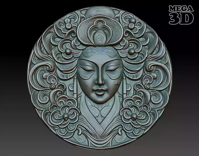 Geisha basrelief 05 240731 3D print model