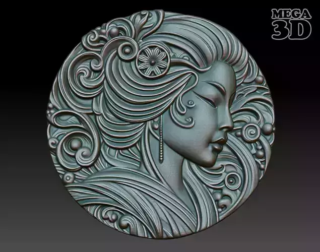 Geisha basrelief 02 240731 3D print model