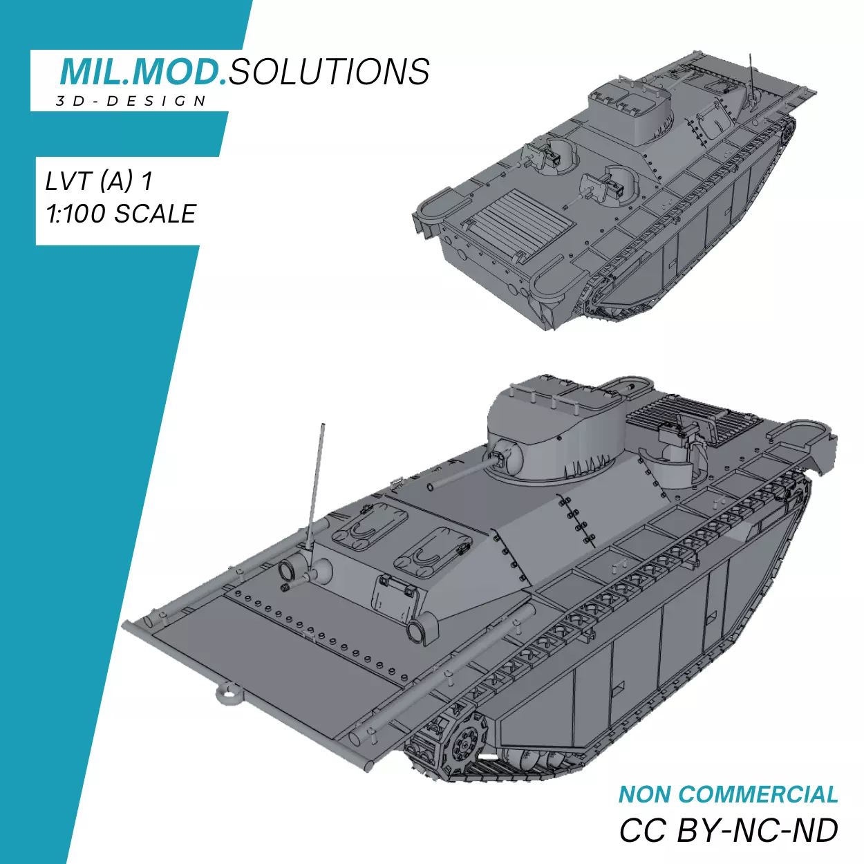 LVT1A Landing Vehicle Tracked 3D print model