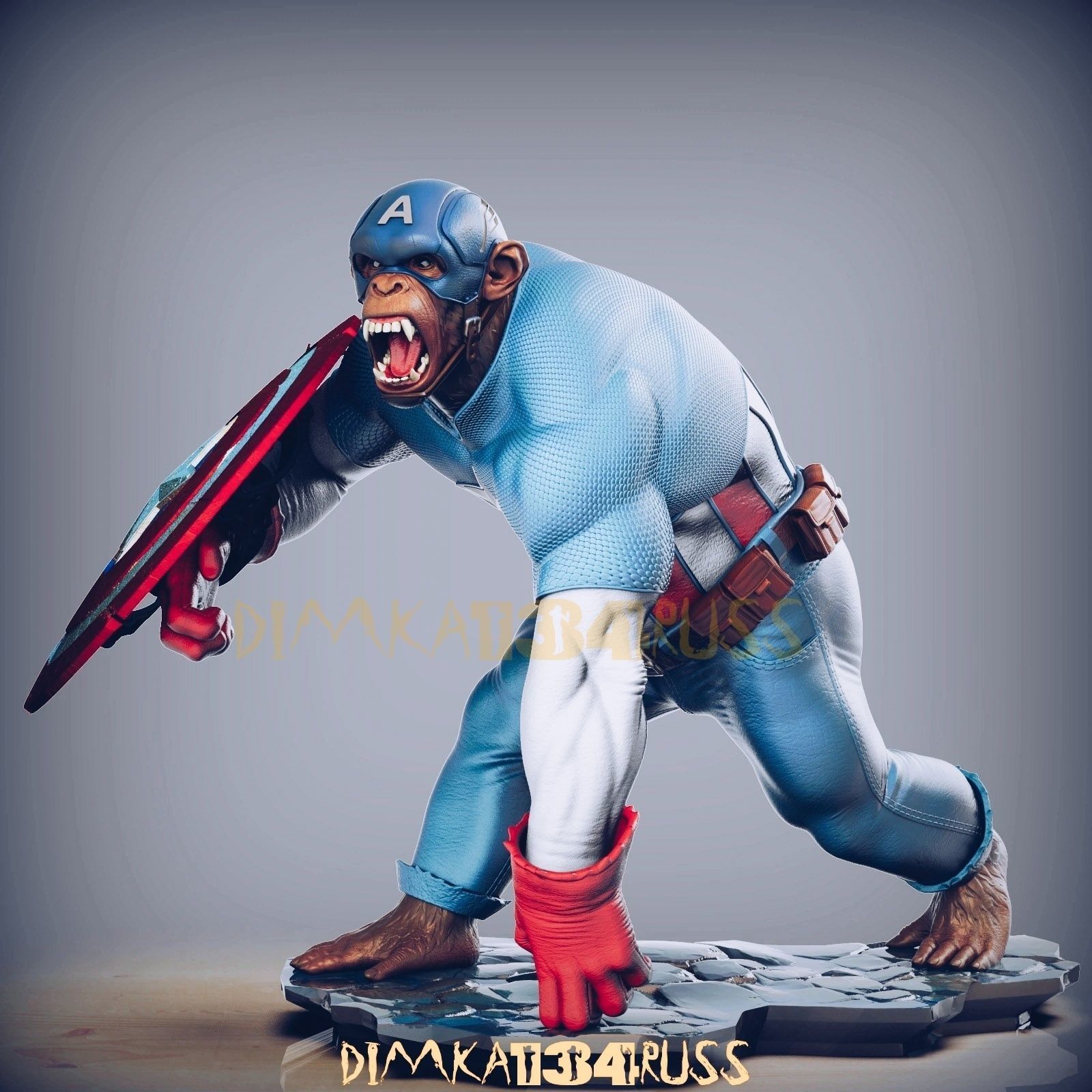 Captain monkey 3D print model_2