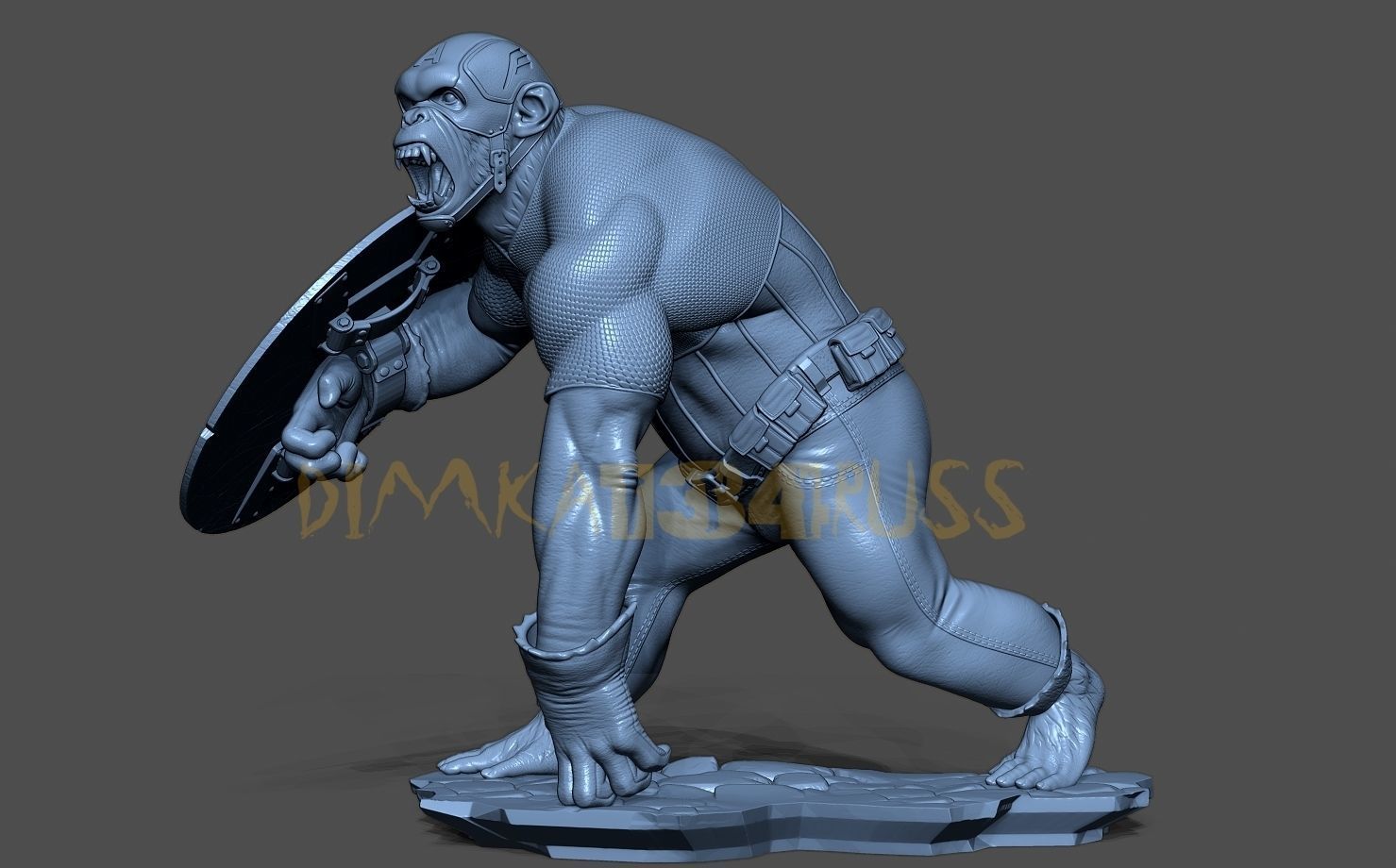Captain monkey 3D print model_8