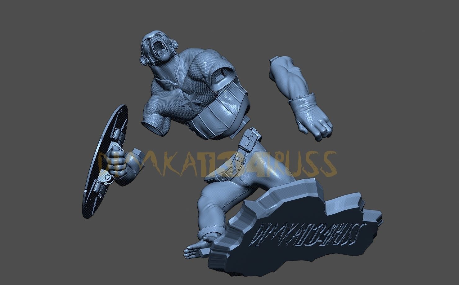 Captain monkey 3D print model_5