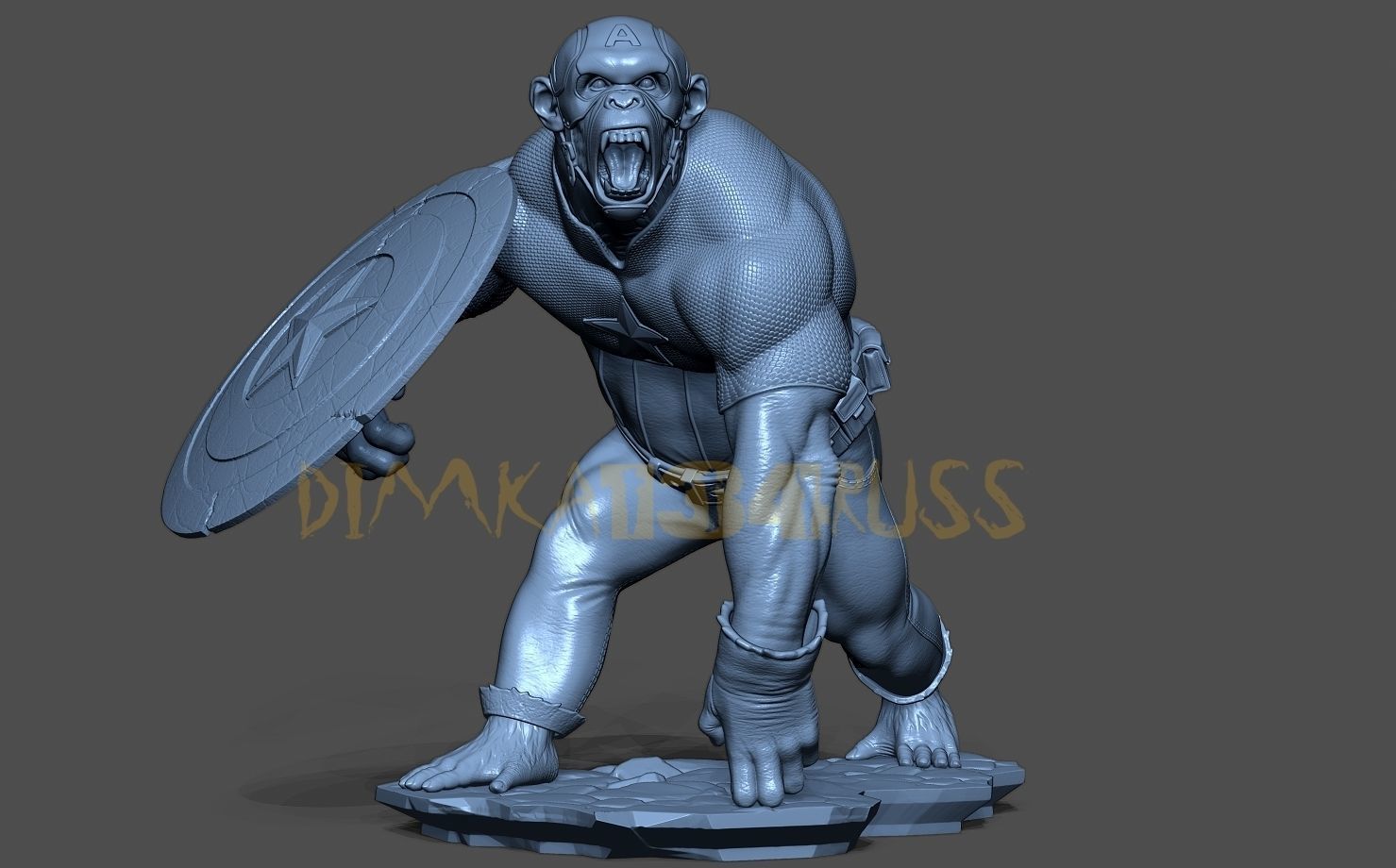 Captain monkey 3D print model_4