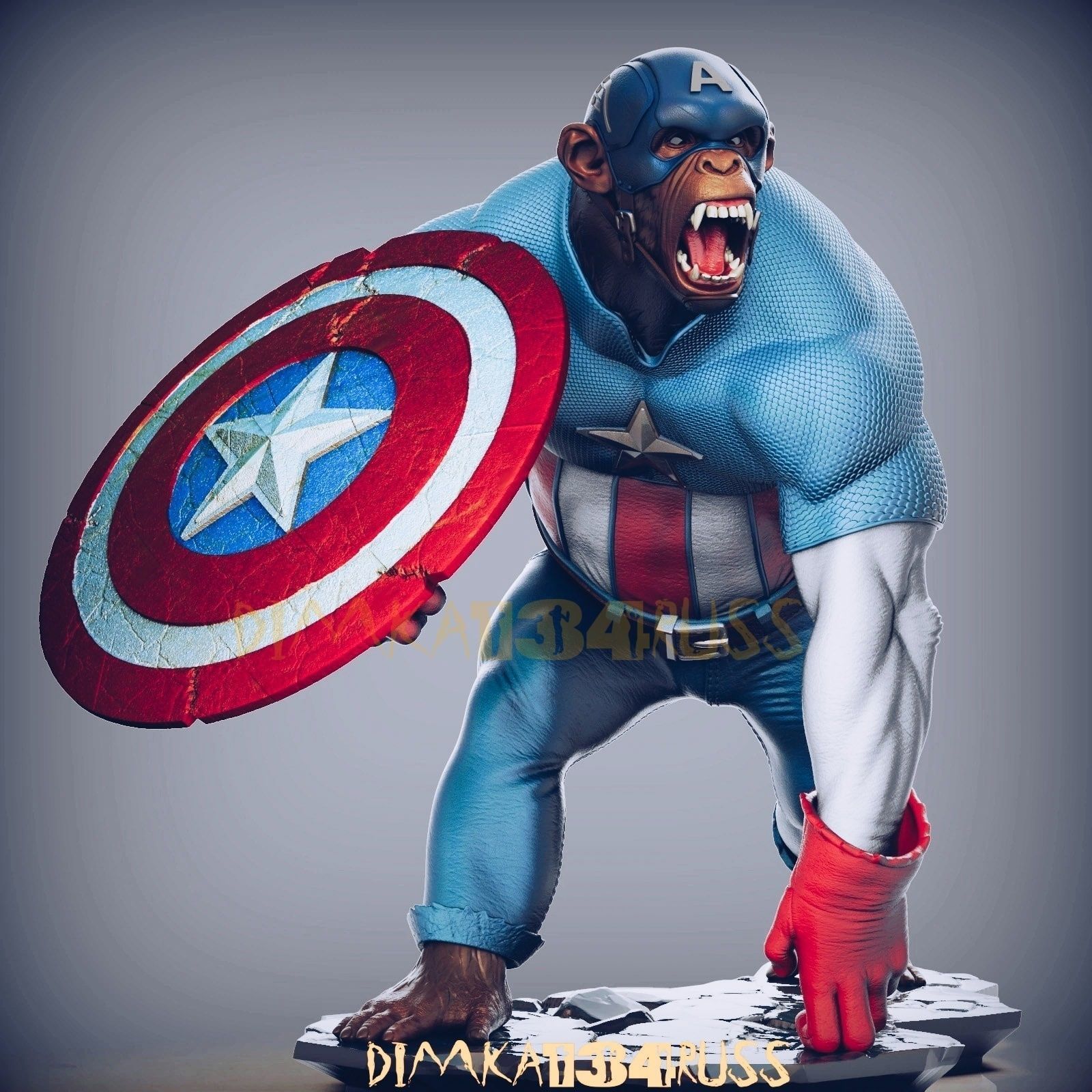 Captain monkey 3D print model_1
