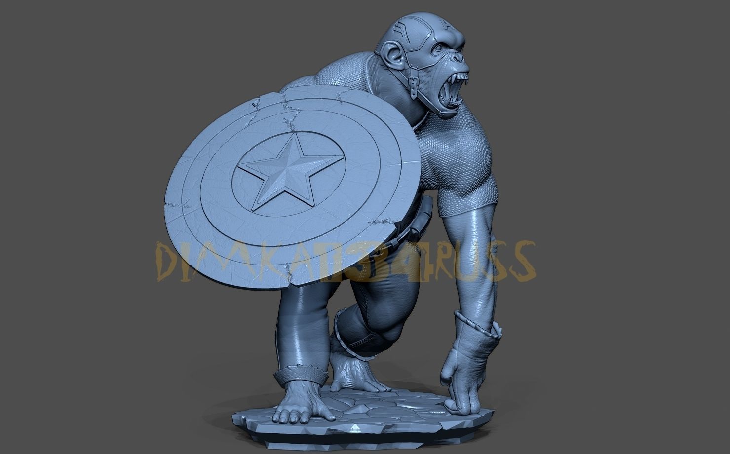 Captain monkey 3D print model_13
