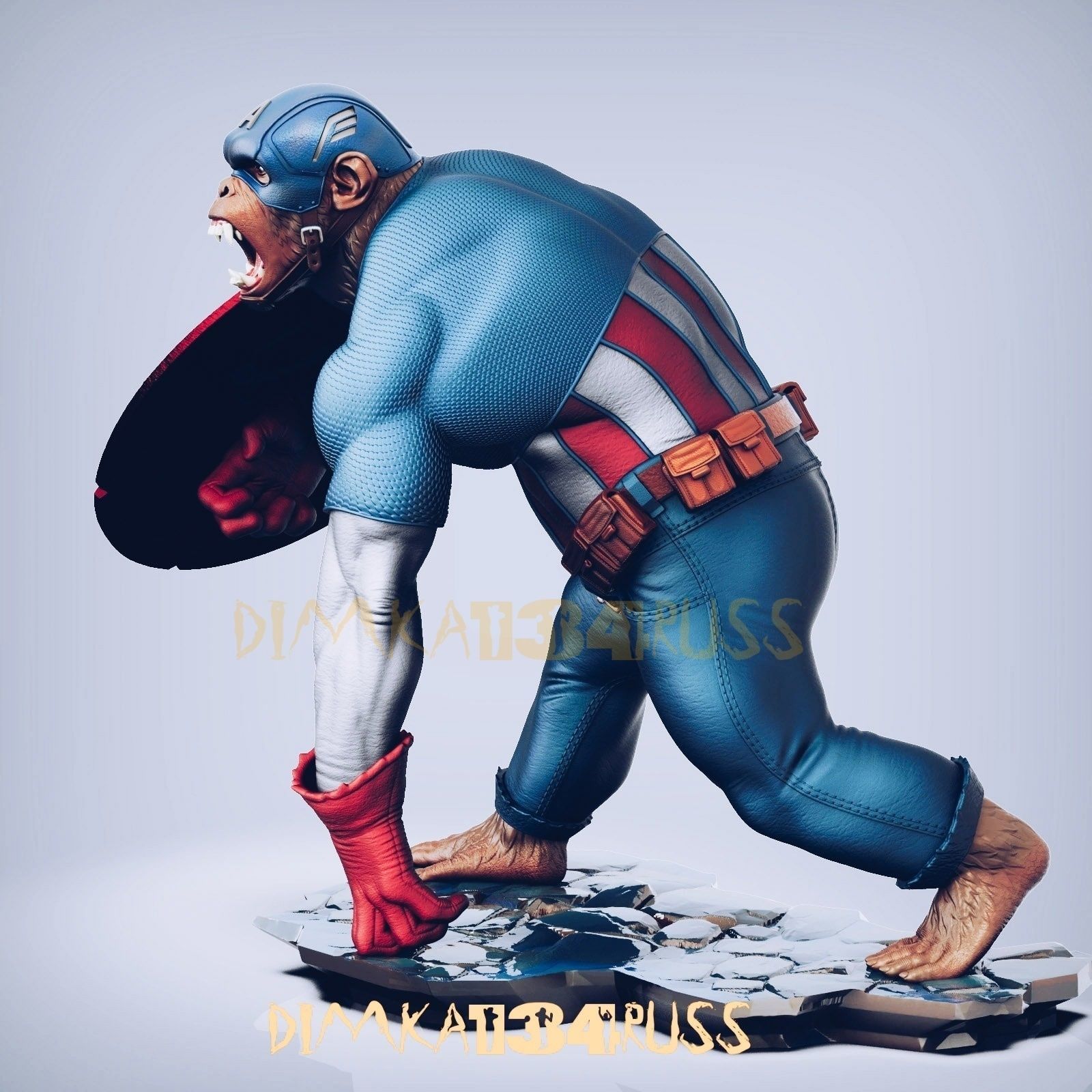 Captain monkey 3D print model_3