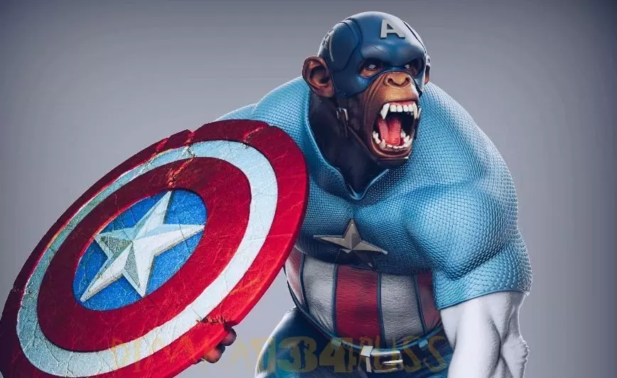 Captain monkey 3D print model_0