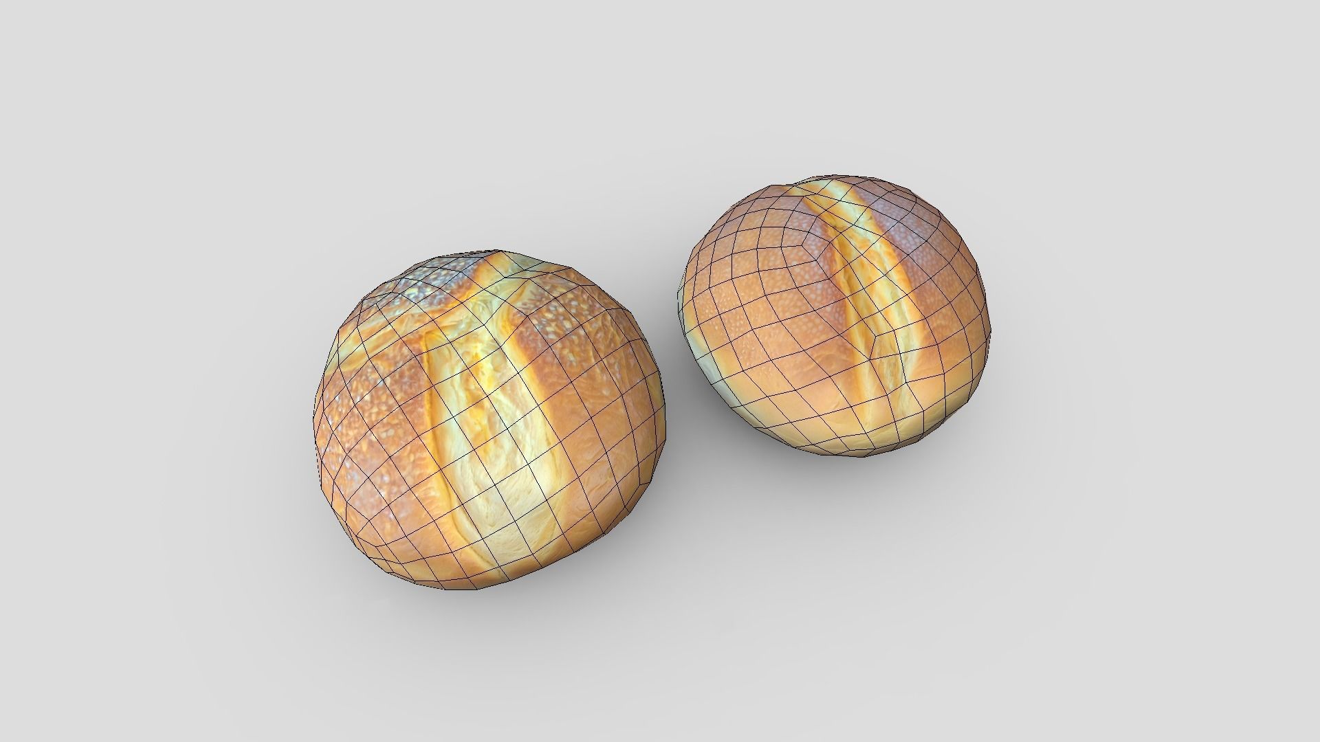Brioche Low-poly 3D model_2