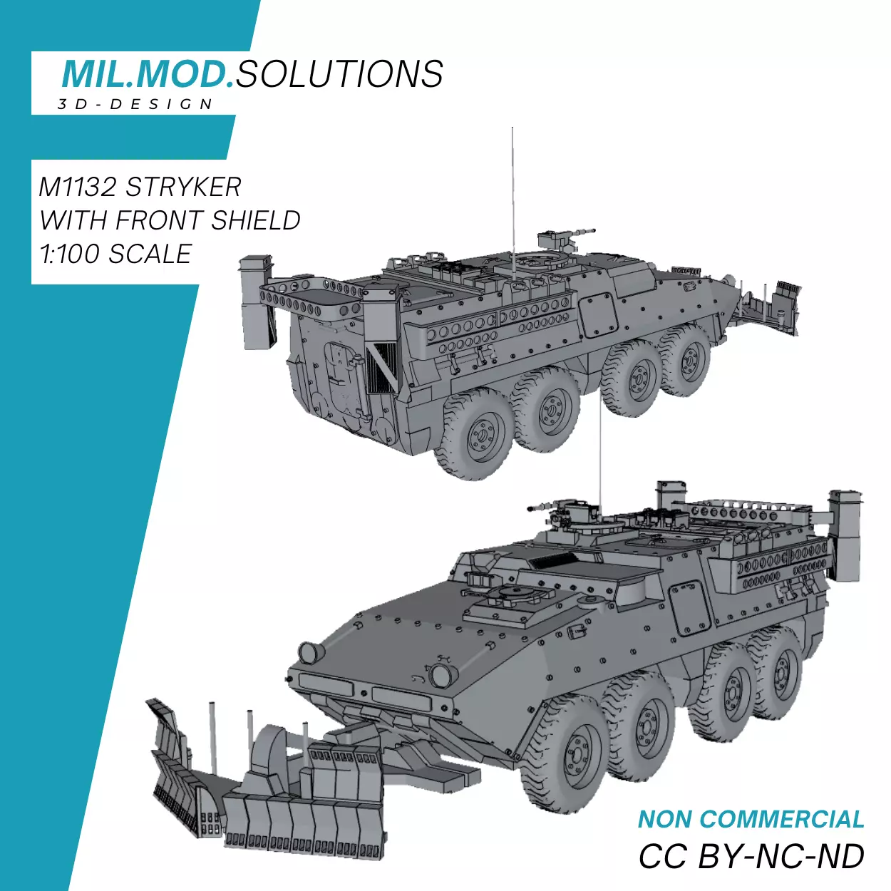 Stryker M1132 with shovel 3D print model_0