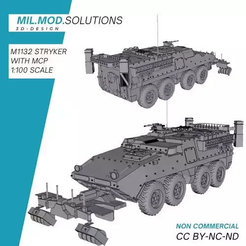 Stryker M1132 ESV with Mine clearence plug