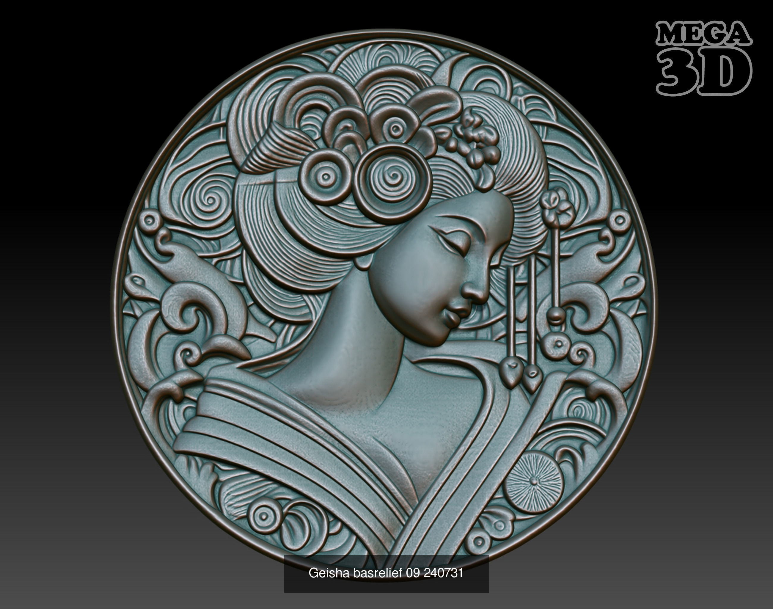 Geisha basrelief Pack 240731 3D Model Collection_1