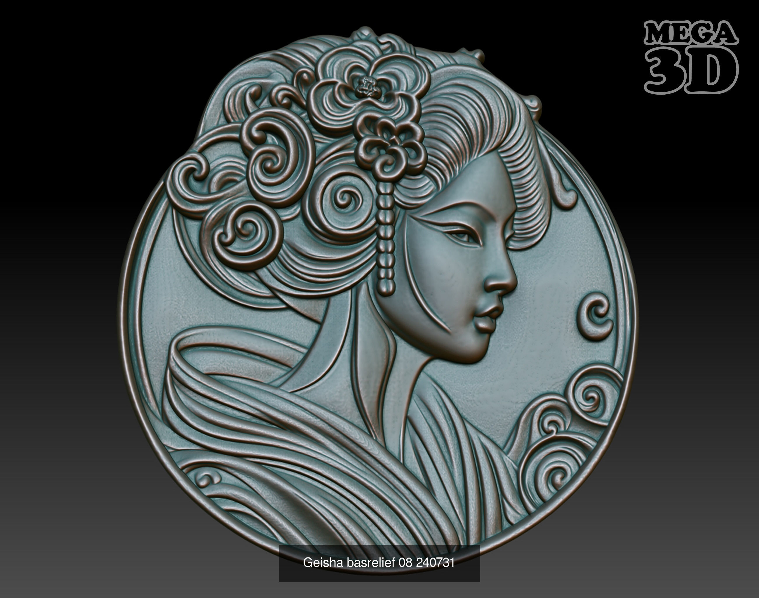 Geisha basrelief Pack 240731 3D Model Collection_2