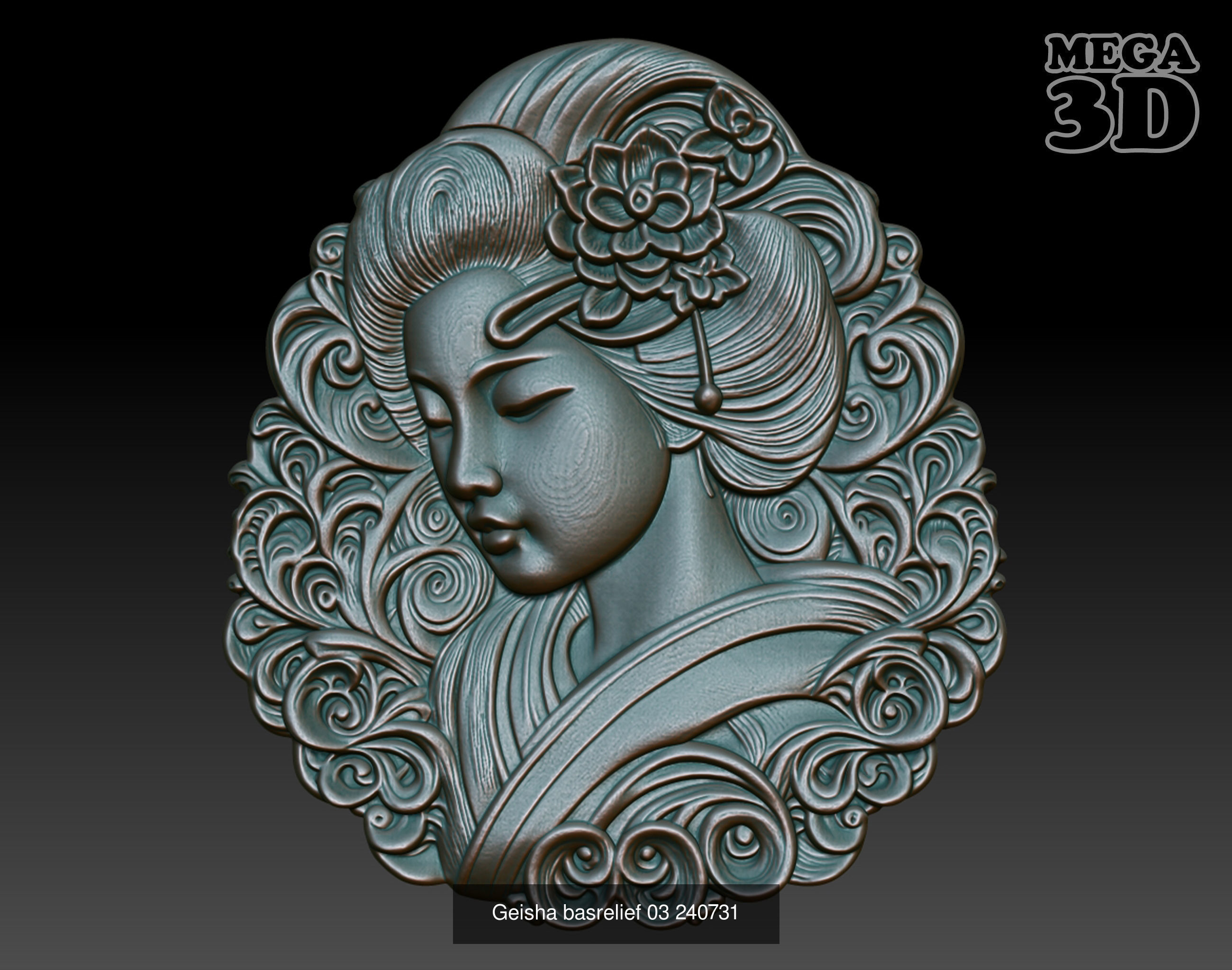 Geisha basrelief Pack 240731 3D Model Collection_7