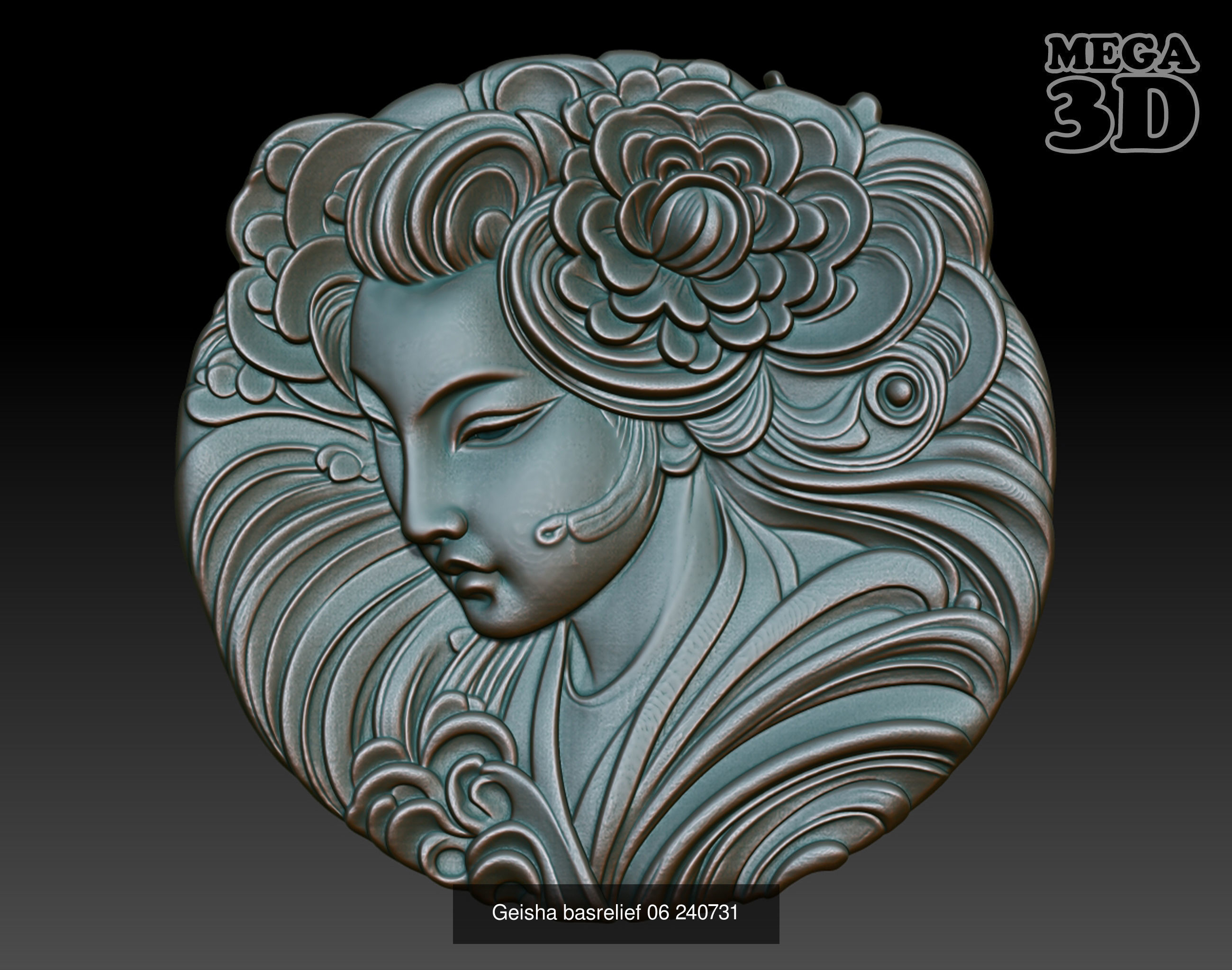 Geisha basrelief Pack 240731 3D Model Collection_4