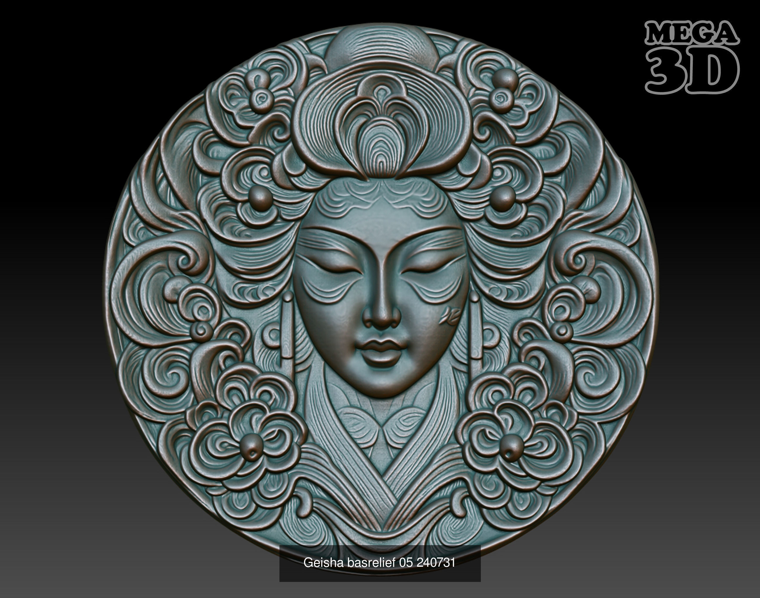 Geisha basrelief Pack 240731 3D Model Collection_5