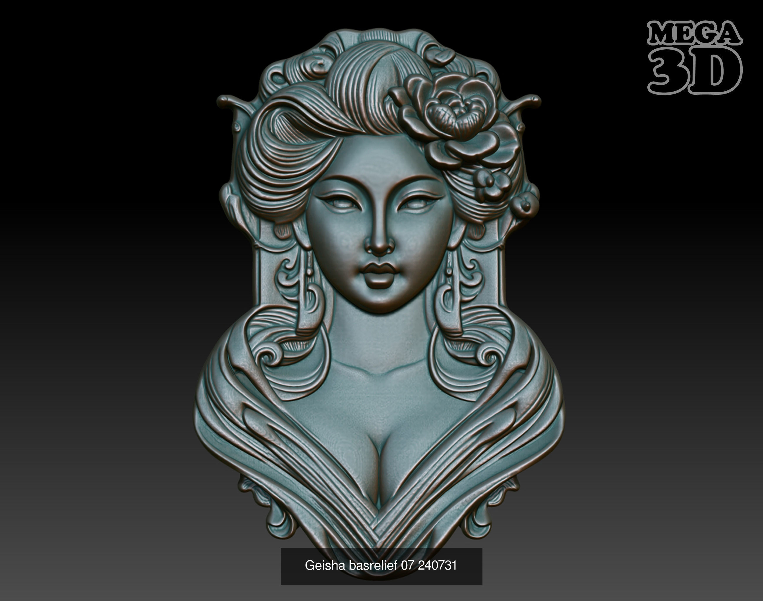Geisha basrelief Pack 240731 3D Model Collection_3