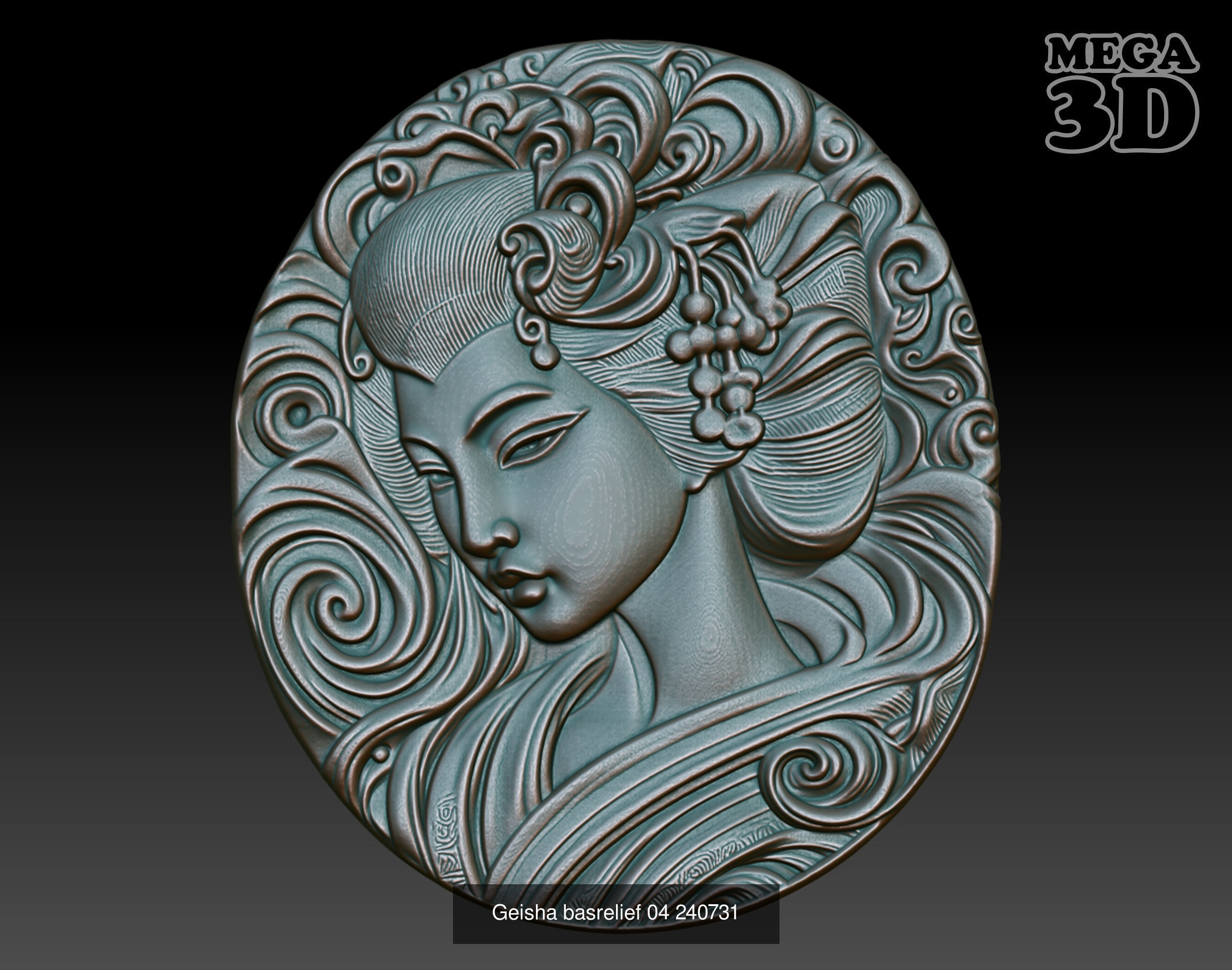 Geisha basrelief Pack 240731 3D Model Collection_6