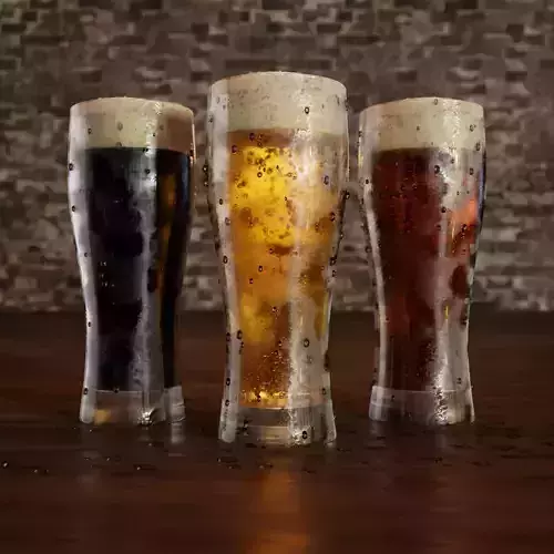 Realistic Beer Chopp with Bubbles and Foam