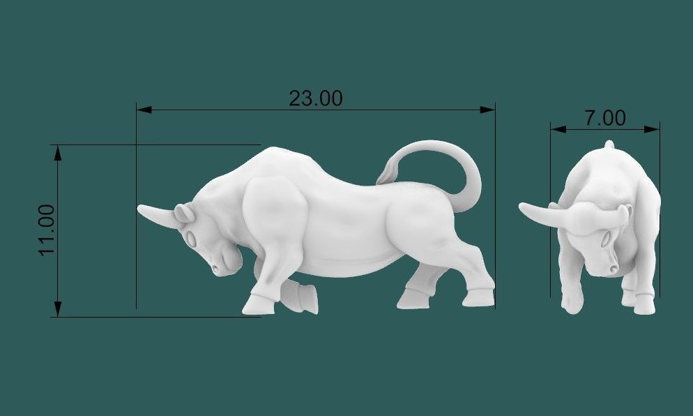 Bull Figurine 3D print model_4