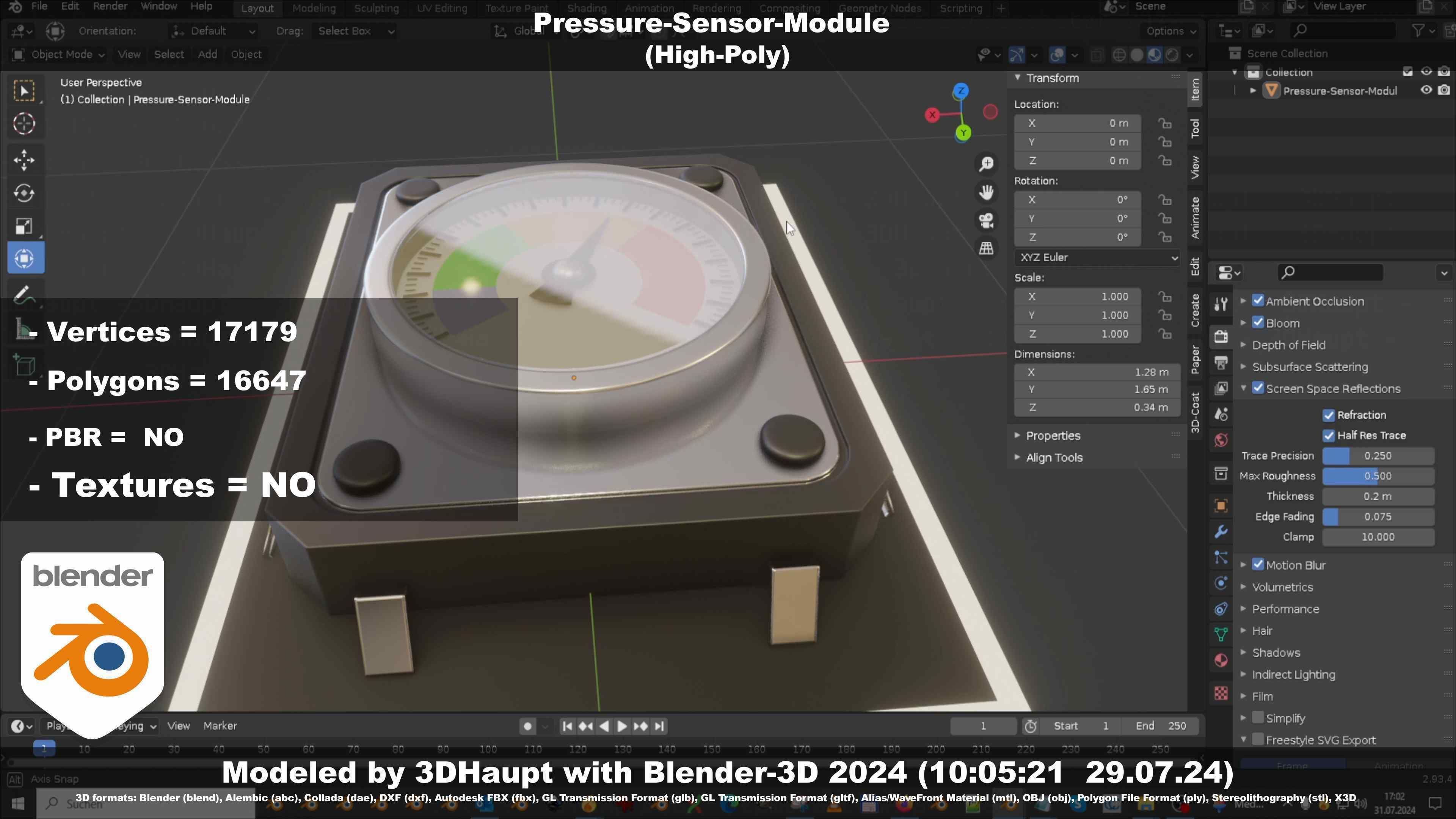 Pressure-Sensor-Module  3D model_12