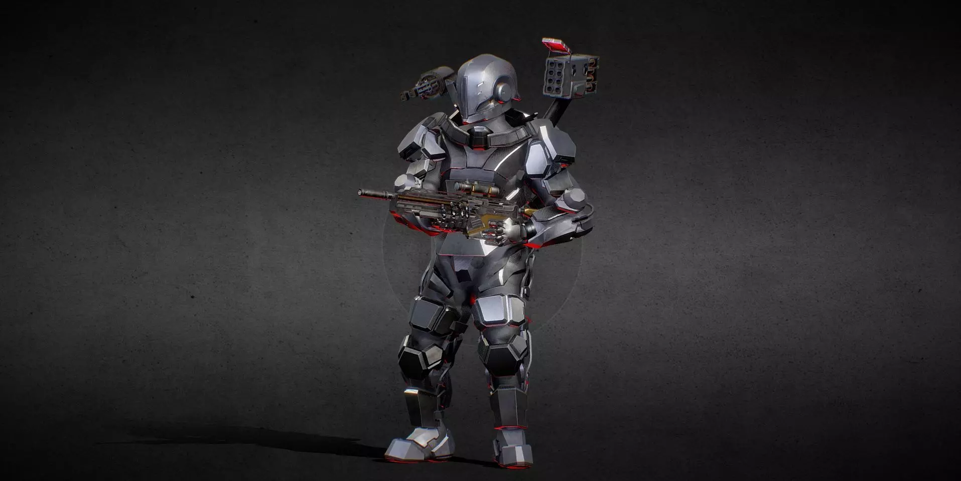 Armored Robot Low-poly 3D model_0