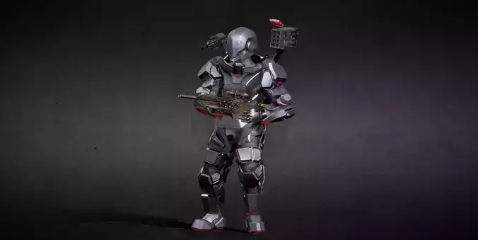 Armored Robot Low-poly 3D model