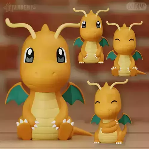 Dragonite Chibi 4 models Easy Print