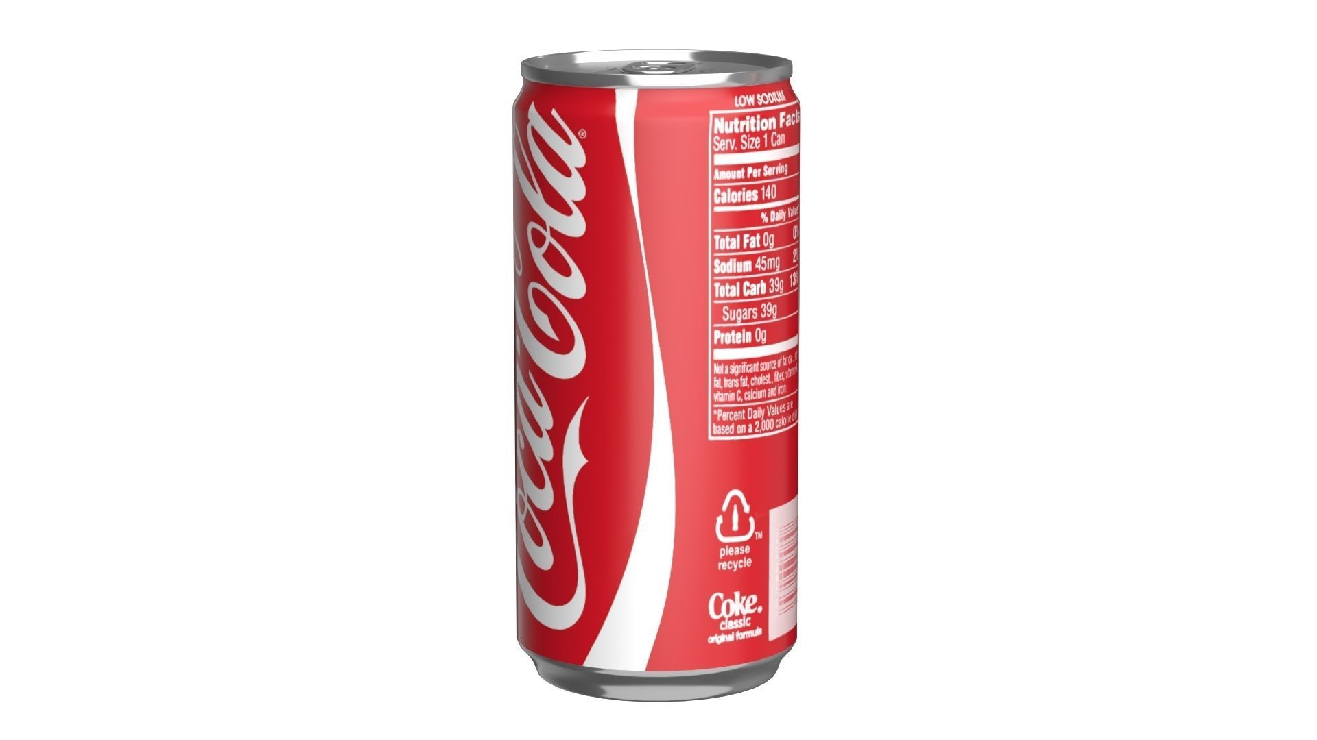 Coca Cola Drink Can Slim 190ml 01 Low-poly 3D model_6