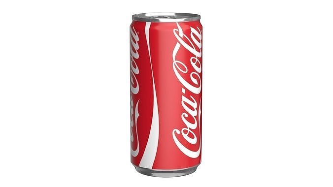 Coca Cola Drink Can Slim 190ml 01 Low-poly 3D model 2