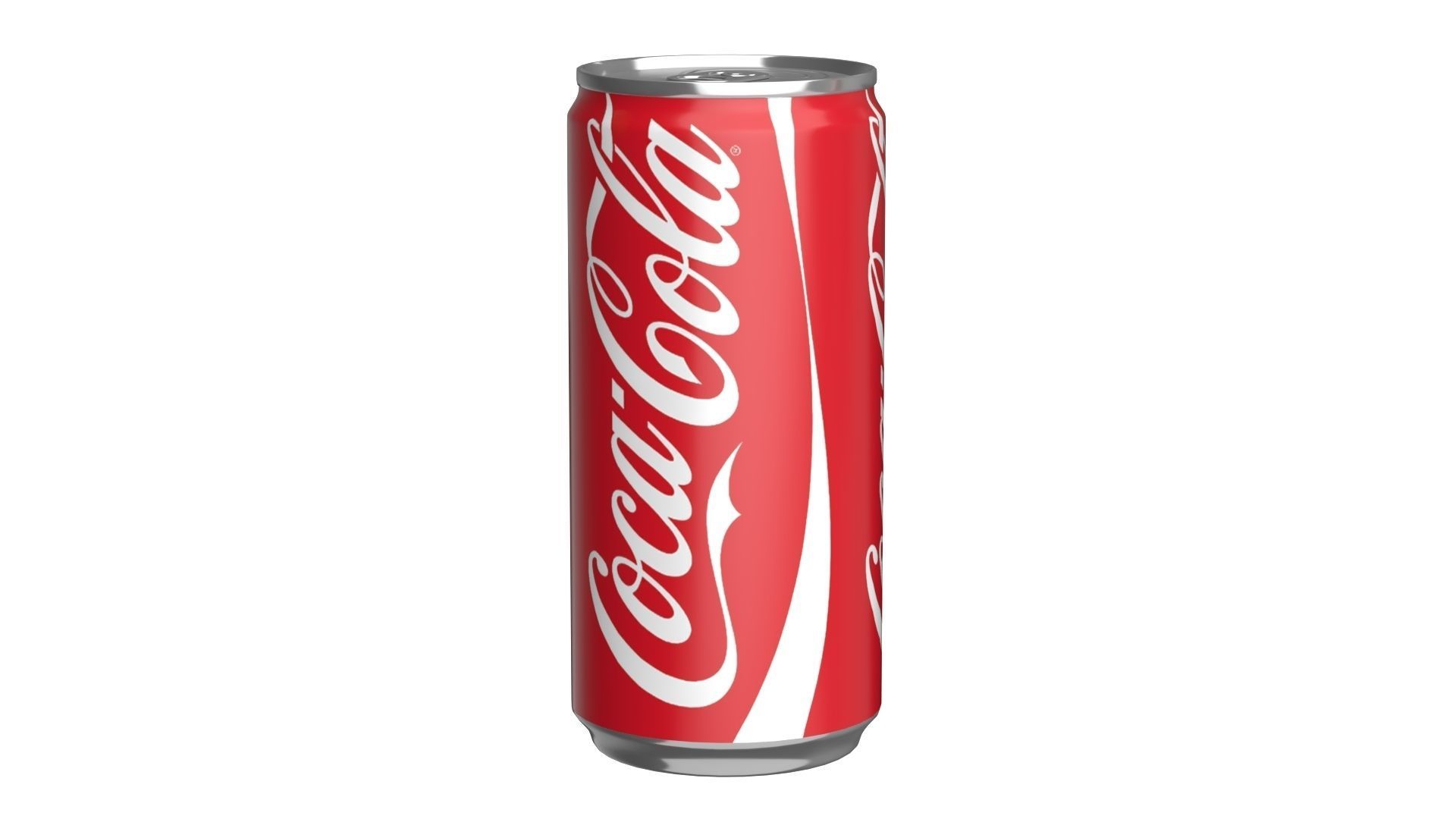 Coca Cola Drink Can Slim 190ml 01 Low-poly 3D model_2