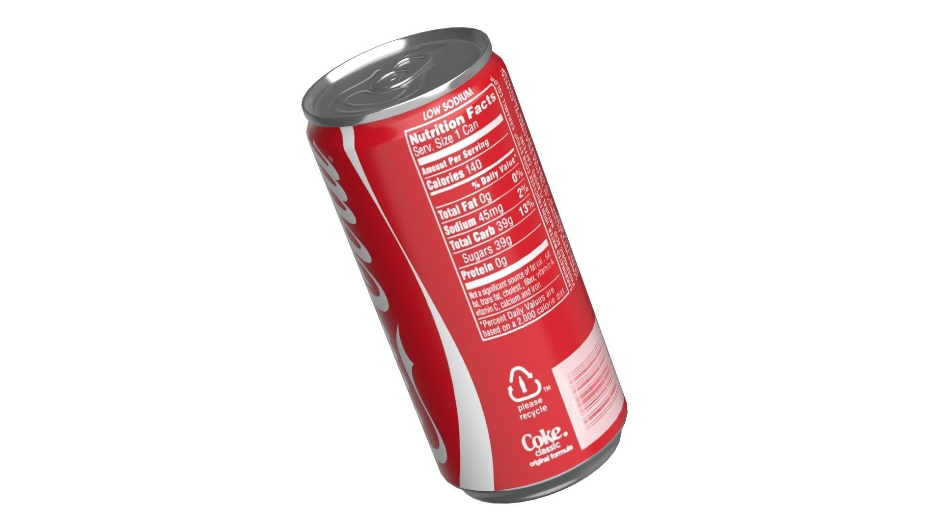 Coca Cola Drink Can Slim 190ml 01 Low-poly 3D model_11