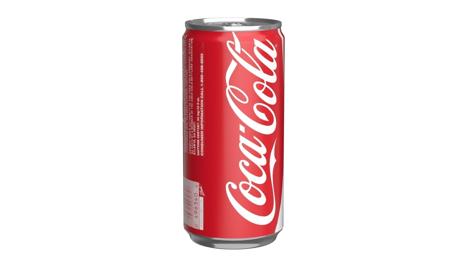 Coca Cola Drink Can Slim 190ml 01 Low-poly 3D model_3
