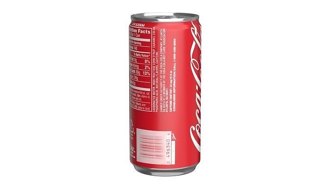 Coca Cola Drink Can Slim 190ml 01 Low-poly 3D model 5
