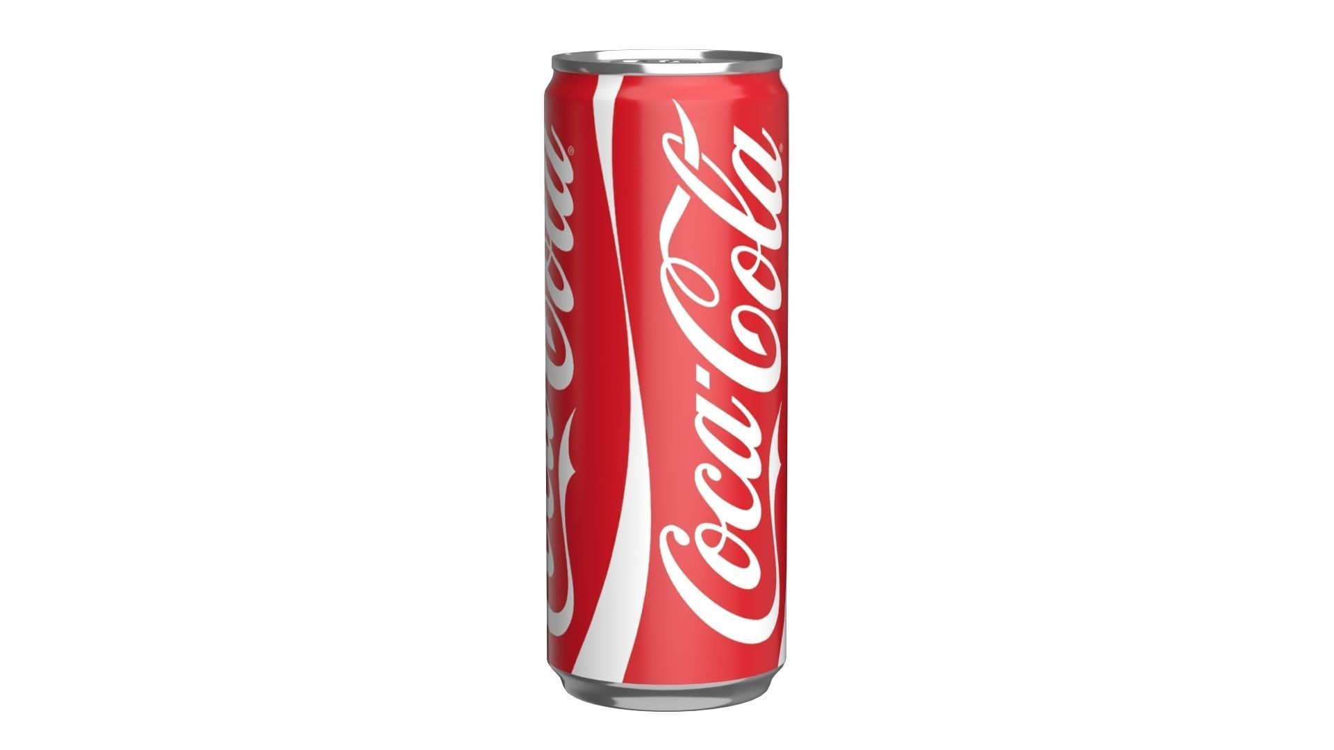 Coca Cola Drink Can Slim 250ml 02 Low-poly 3D model_1