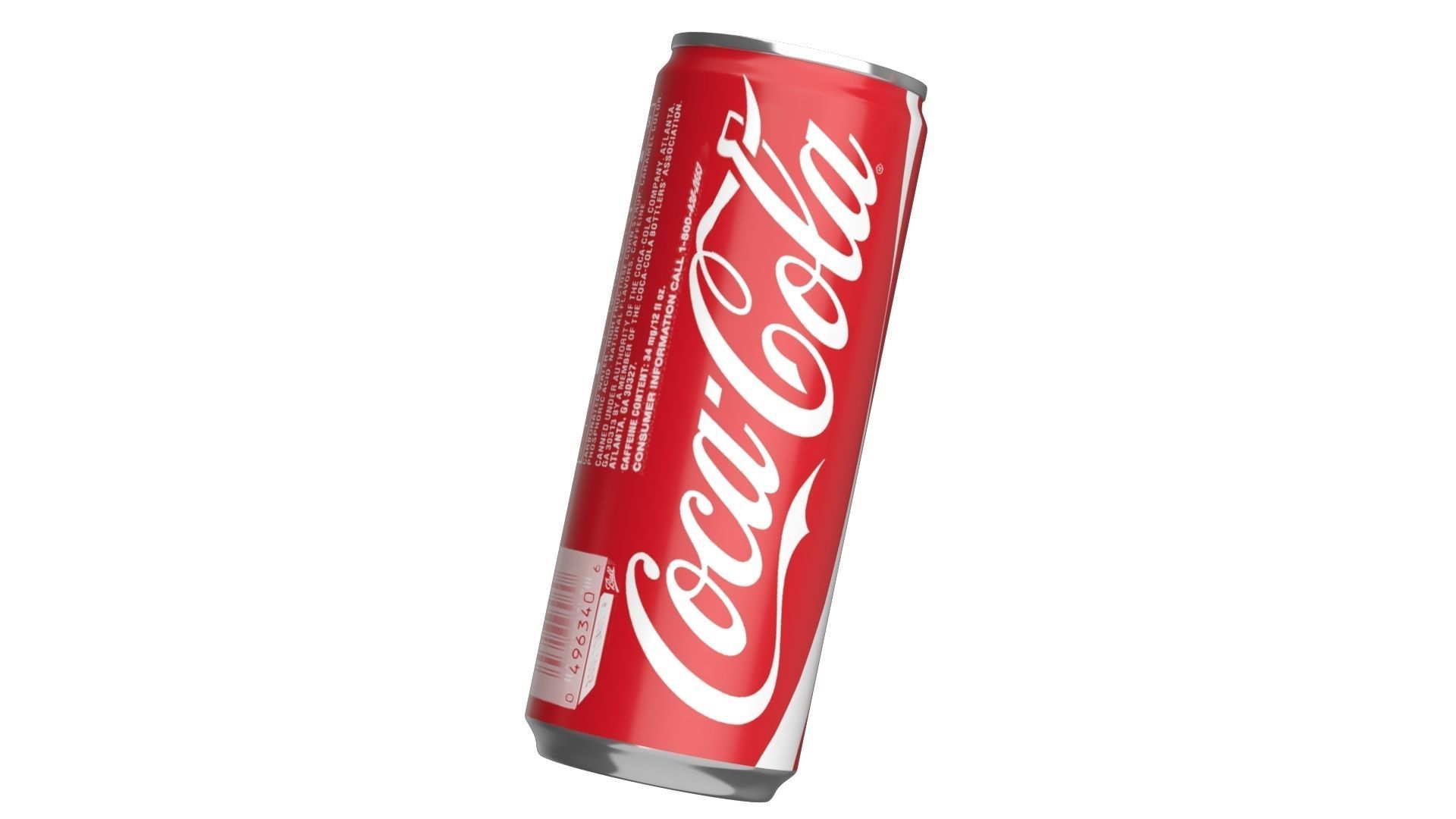 Coca Cola Drink Can Slim 250ml 02 Low-poly 3D model_7