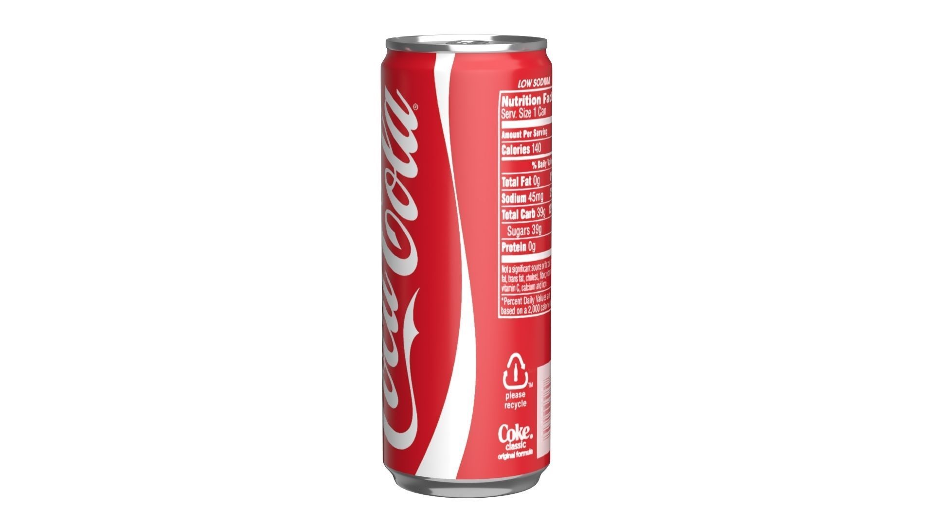 Coca Cola Drink Can Slim 250ml 02 Low-poly 3D model_6