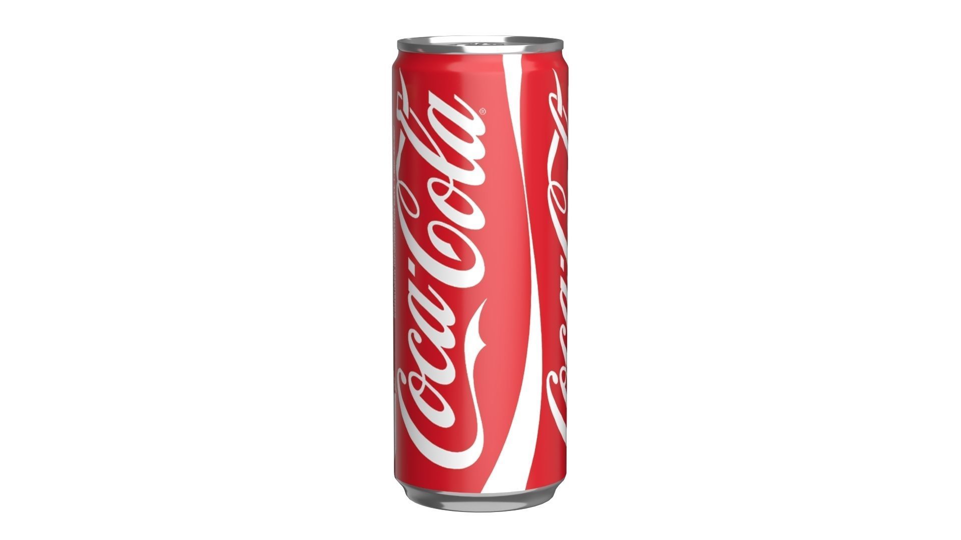 Coca Cola Drink Can Slim 250ml 02 Low-poly 3D model_2