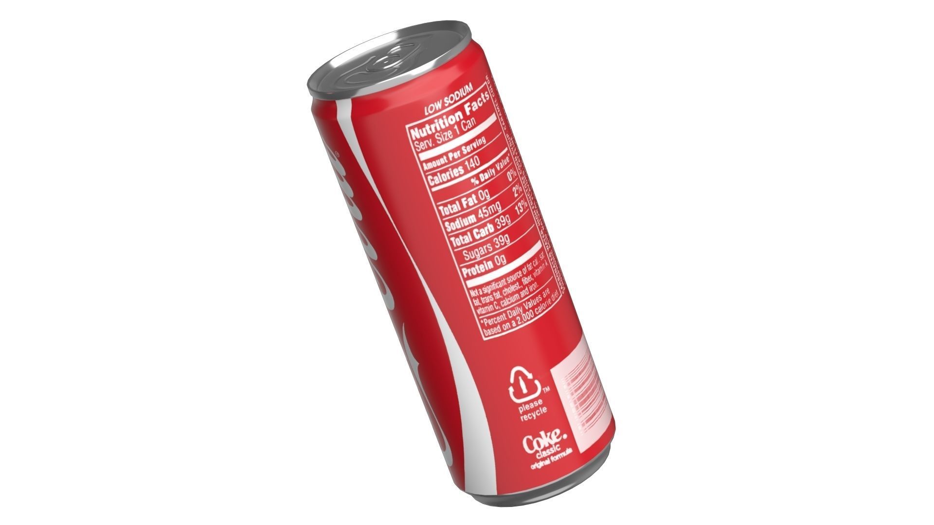 Coca Cola Drink Can Slim 250ml 02 Low-poly 3D model_9