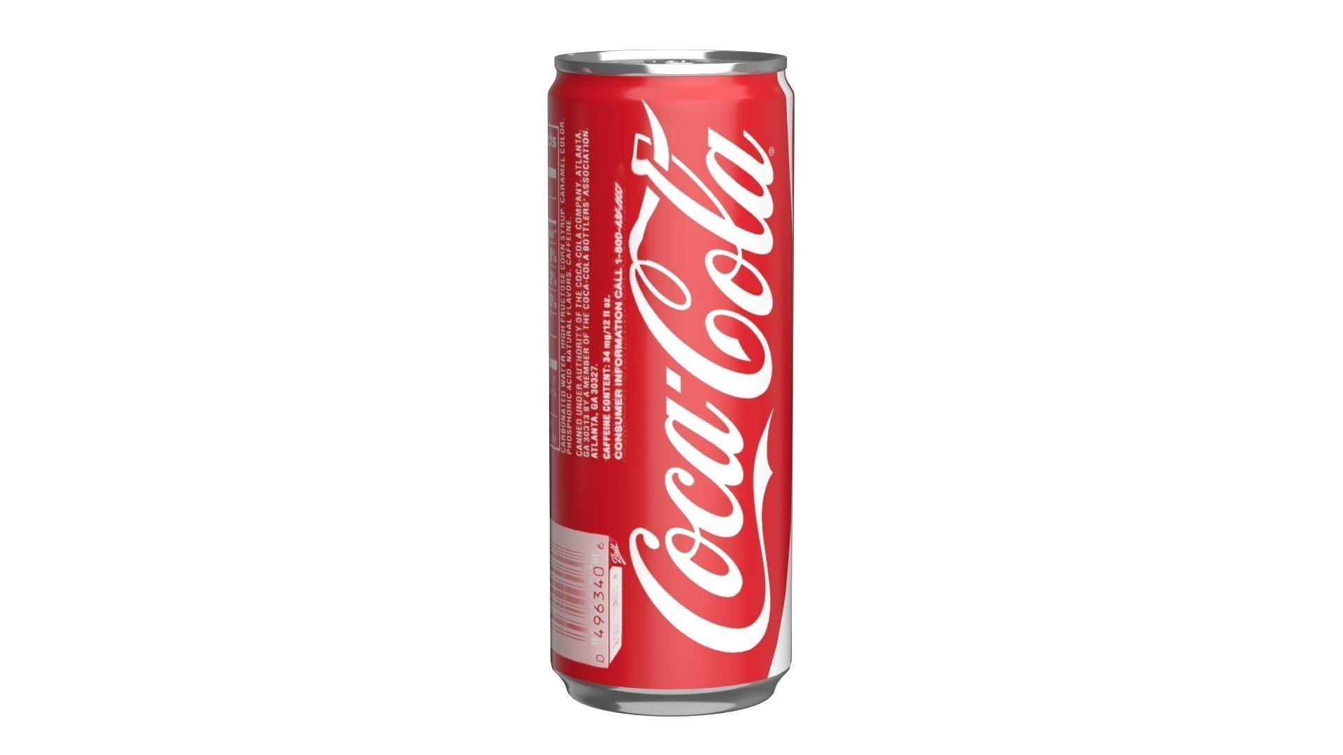 Coca Cola Drink Can Slim 250ml 02 Low-poly 3D model_3
