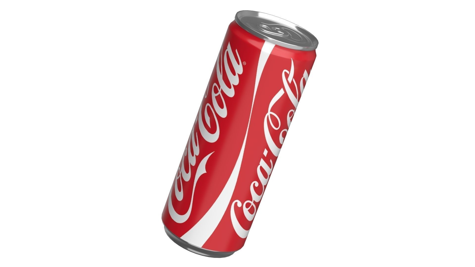 Coca Cola Drink Can Slim 250ml 02 Low-poly 3D model_10