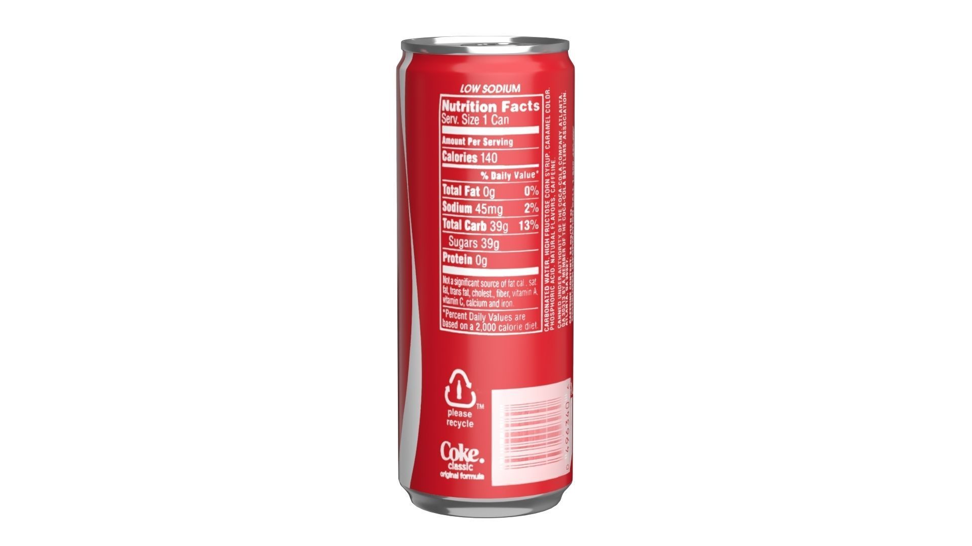 Coca Cola Drink Can Slim 250ml 02 Low-poly 3D model_5