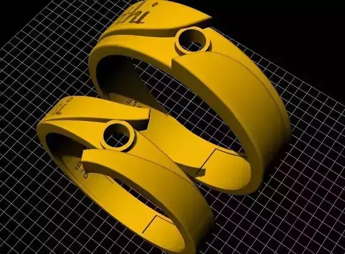 Solitaire Couple band ring 3dm file