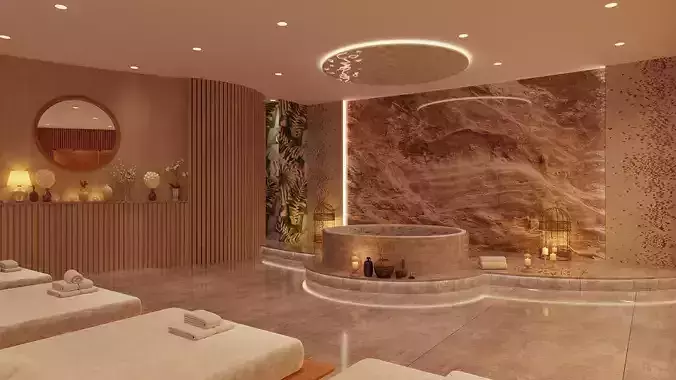 spa and sauna hall 3d model 3D model